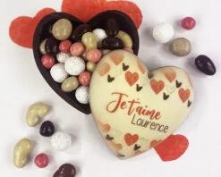 Coeur Tout Chocolat Personnalisé - Amour -Cadeaux 7f97767d324fefef83ee074161719a658fdc21d3a3da8c07c7bededbe73737431