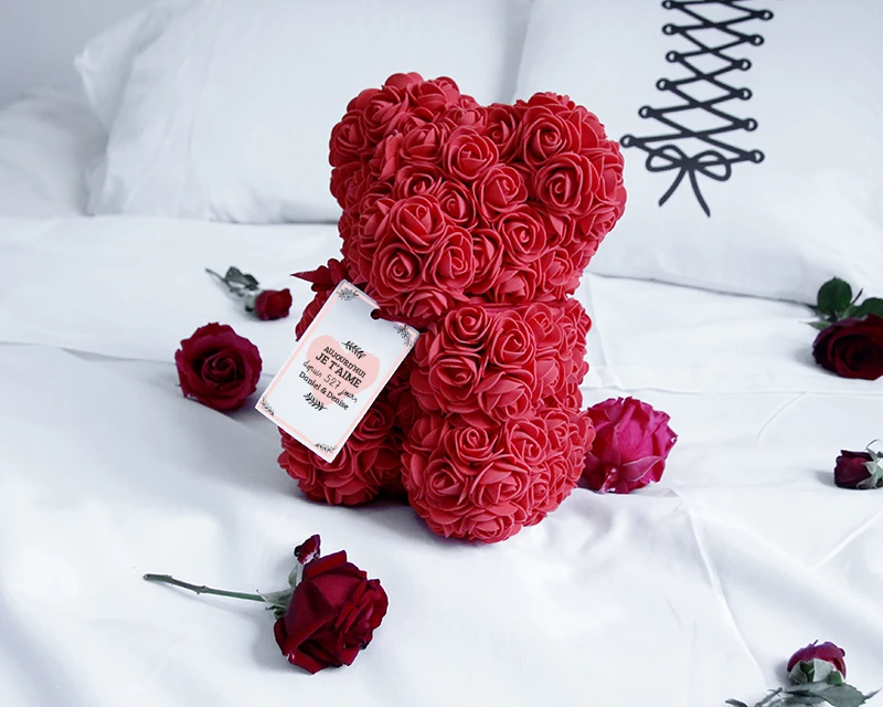 Ours En Roses Rouges Et Carte Personnalisable - Aujourd'hui Je T'aime Depuis... Jours 3 Ours En Roses Rouges Et Carte Personnalisable - Aujourd'hui Je T'aime Depuis... Jours – Image 3