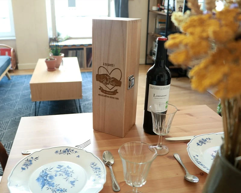 Caisse à Vin Gravée - De Père En Fils - Fille 3 Caisse à Vin Gravée - De Père En Fils - Fille – Image 3