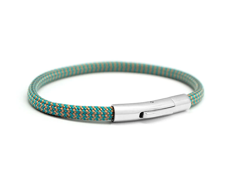 Bracelet Personnalisé Pour Homme - Cordon Aquamarine 1 Bracelet Personnalisé Pour Homme - Cordon Aquamarine