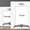 Cadre Métal Blanc Gravé Mariage