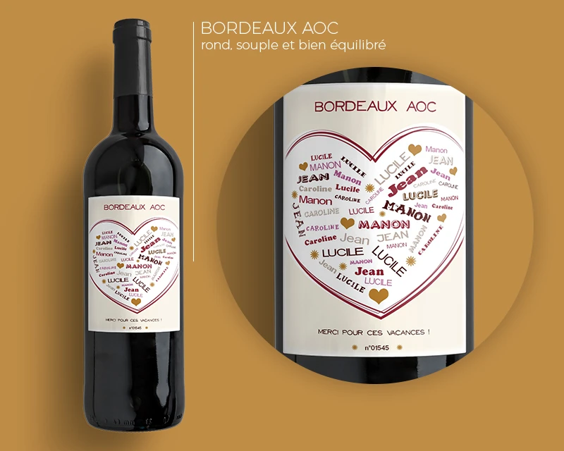 Bouteilles De Vin De Bordeaux Coeur Famille 4 Bouteilles De Vin De Bordeaux Coeur Famille – Image 4