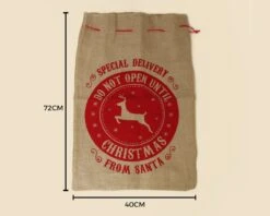 Baluchon De Noël XXL En Toile De Jute