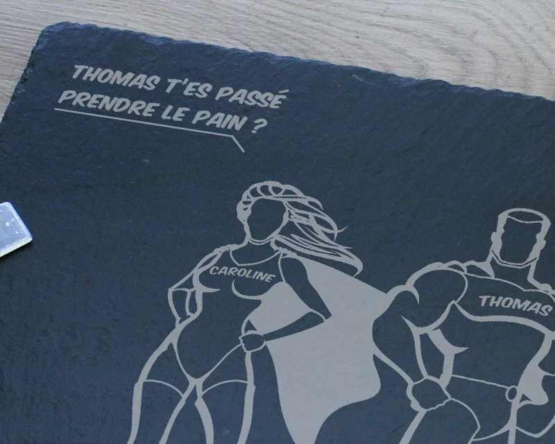 Plateau Ardoise Gravé - Super-Héros 2 Plateau Ardoise Gravé - Super-Héros – Image 2