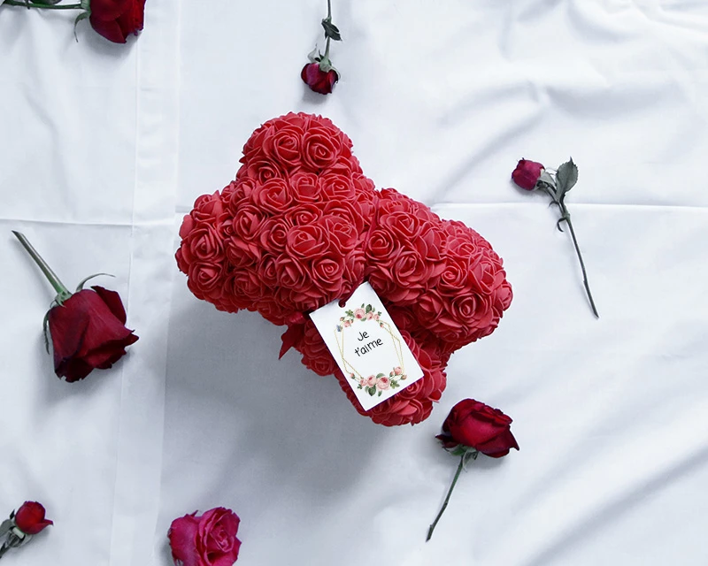Ours En Roses Rouges Et Carte Personnalisable 2 Ours En Roses Rouges Et Carte Personnalisable – Image 2