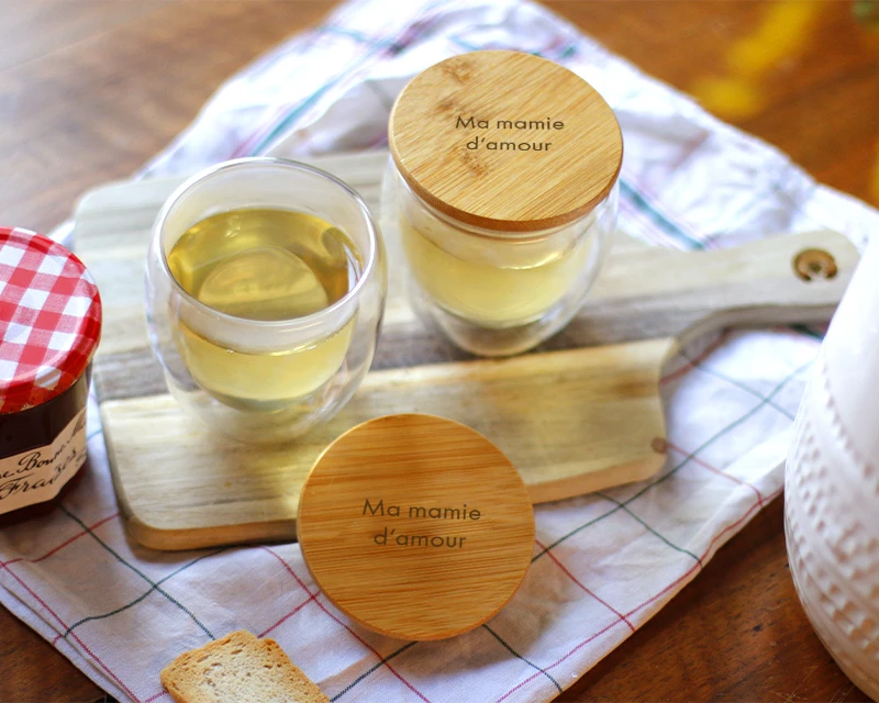 Tasse à Thé En Verre Avec Couvercle Personnalisé - Message 2 Tasse à Thé En Verre Avec Couvercle Personnalisé - Message – Image 2