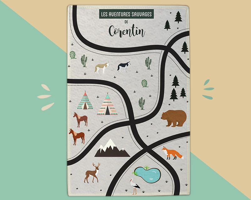 Tapis De Jeu Pour Enfant - Aventures Sauvages 2 Tapis De Jeu Pour Enfant - Aventures Sauvages â Image 2