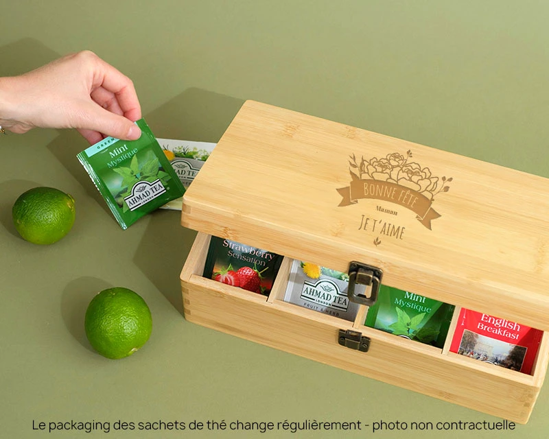 Boîte à Thé Personnalisée - Collection Maman Fleurie 3 Boîte à Thé Personnalisée - Collection Maman Fleurie – Image 3