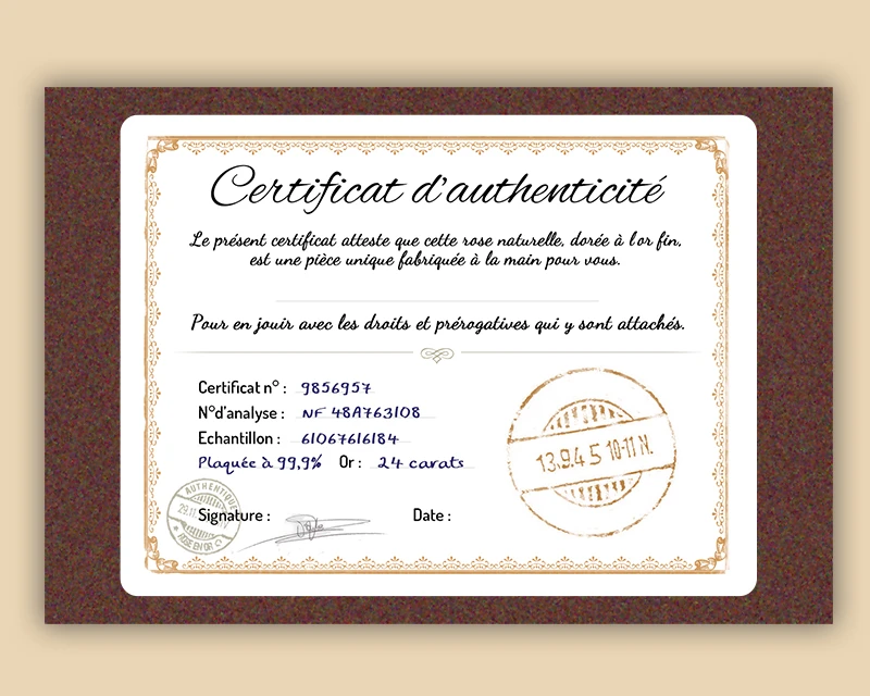 Grande Rose En Or (36 Cm) 24 Carats Dans Son écrin Personnalisé 6 Grande Rose En Or (36 Cm) 24 Carats Dans Son écrin Personnalisé – Image 6