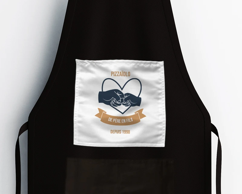 Tablier Noir Personnalisable - De Père En Fils - Fille 3 Tablier Noir Personnalisable - De Père En Fils - Fille – Image 3