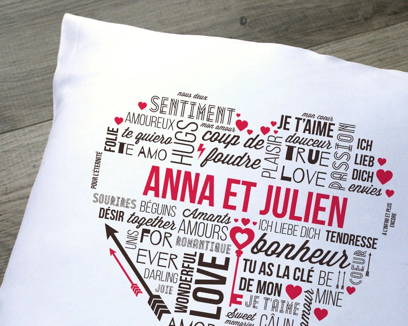 Coussin Personnalisé - Mots D'amour 1 Coussin Personnalisé - Mots D'amour
