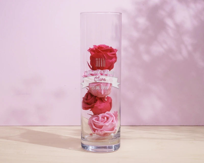 Vase Personnalisable Gravé - Collection Bougies D'anniversaire 2 Vase Personnalisable Gravé - Collection Bougies D'anniversaire – Image 2
