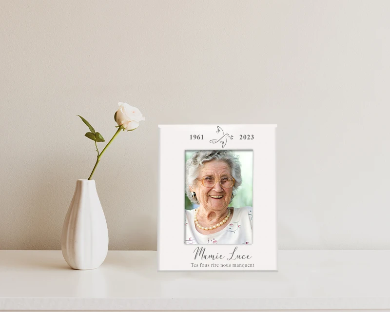 Cadre Photo En Métal Blanc - Deuil 1 Cadre Photo En Métal Blanc - Deuil