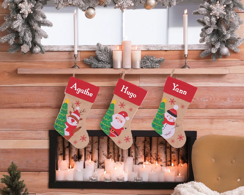 Chaussette De Noël Brodée Personnalisable - Prénom 2 Chaussette De Noël Brodée Personnalisable - Prénom – Image 2