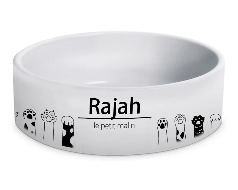 Gamelle Pour Chat Personnalisable - Pattes De Chat 1 Gamelle Pour Chat Personnalisable - Pattes De Chat