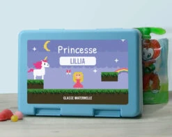 Boîte à Goûter Personnalisable - Jeux Vidéo Rétro - Version Fille