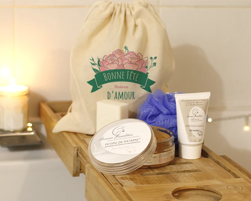Produits De Beauté Au Lait D'ânesse Bio Et Pochon Personnalisé Maman Fleurie 2 Produits De Beauté Au Lait D'ânesse Bio Et Pochon Personnalisé Maman Fleurie – Image 2