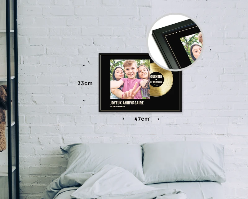 Disque D’or Personnalisé Avec Photo Dans Son Cadre En Bois 3 Disque D’or Personnalisé Avec Photo Dans Son Cadre En Bois – Image 3