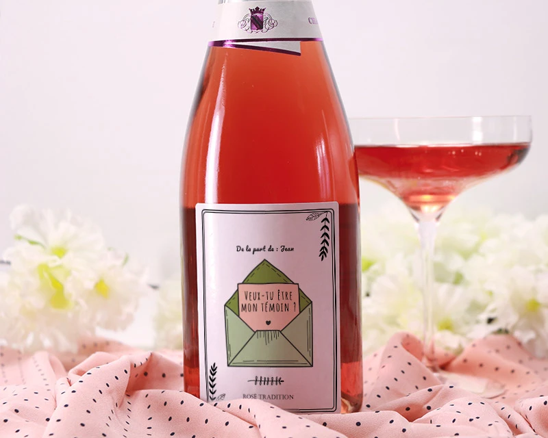 Bouteille De Champagne Rosé Personnalisable - Veux Tu être (...) ? 2 Bouteille De Champagne Rosé Personnalisable - Veux Tu être (...) ? – Image 2