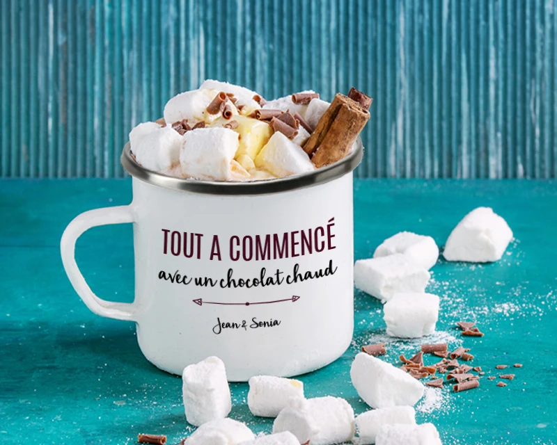 Tasse En émail Personnalisée - Tout A Commencé... 2 Tasse En émail Personnalisée - Tout A Commencé... – Image 2