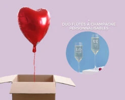 DUO Ballon Cœur Hélium Et 2 Flûtes à Champagne Personnalisables - LOVE 9 DUO Ballon Cœur Hélium Et 2 Flûtes à Champagne Personnalisables - LOVE -Cadeaux e1c0f3617b0ff467f3970e82a97d1a9bbf8e33e50e040786545a92c4a16927566