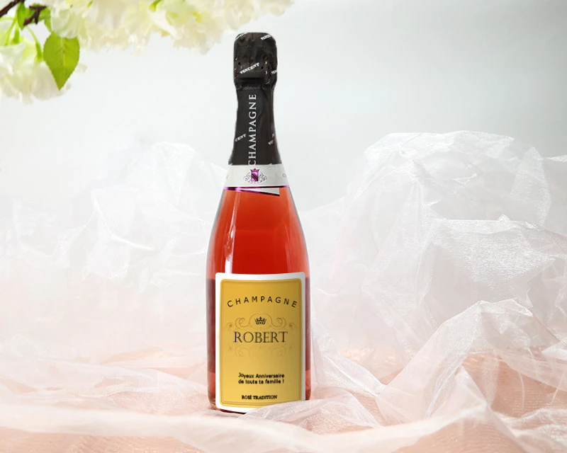 Bouteille De Champagne Rosé Personnalisée - Royal 2 Bouteille De Champagne Rosé Personnalisée - Royal – Image 2