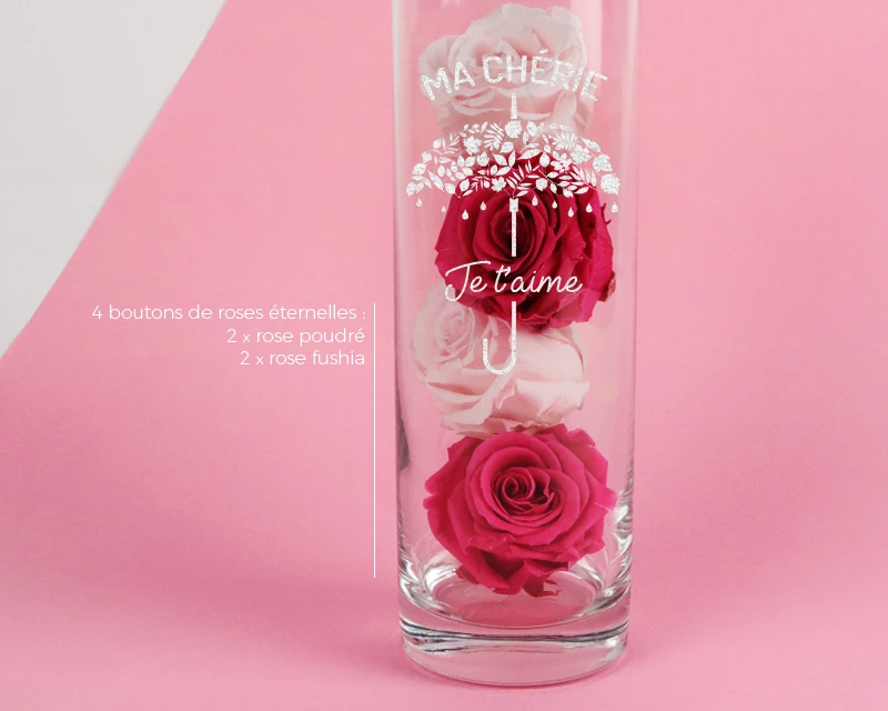 Vase Cylindrique Personnalisable - Je T'aime 3 Vase Cylindrique Personnalisable - Je T'aime – Image 3