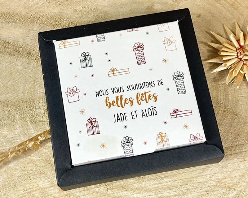 Coffret De Dragées Cœur Caramel Personnalisable - Noël 2 Coffret De Dragées Cœur Caramel Personnalisable - Noël – Image 2