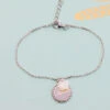 Bracelet Personnalisable En Argent Véritable - Rose Nacrée