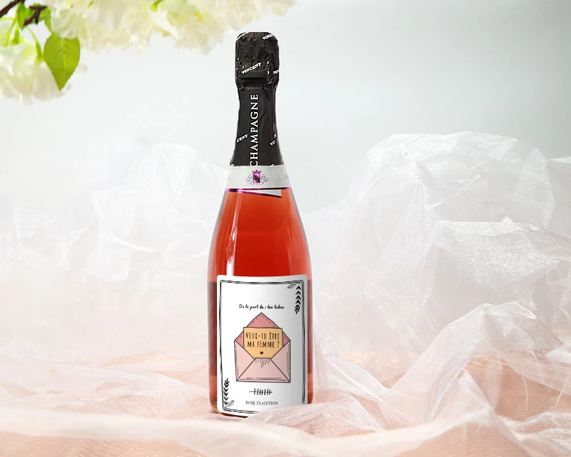 Bouteille De Champagne Rosé Personnalisable - Veux Tu être (...) ? 1 Bouteille De Champagne Rosé Personnalisable - Veux Tu être (...) ?