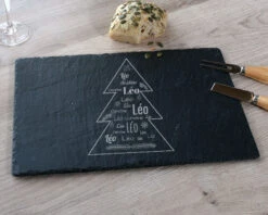 Plateau En Ardoise Personnalisé - Collection Sapin Famille