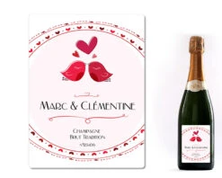 Champagne Nid D'amour Personnalisé -Cadeaux f38d8f08c84706188a362cf201a1f824454f5debfccd3d1f98f91ba51df127295