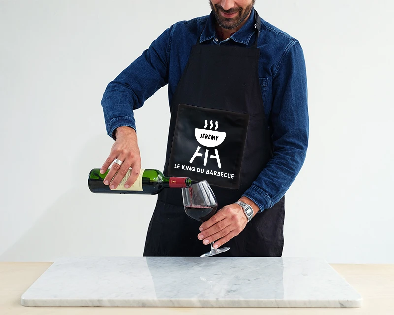 Tablier Noir Personnalisable - Barbecue 3 Tablier Noir Personnalisable - Barbecue – Image 3