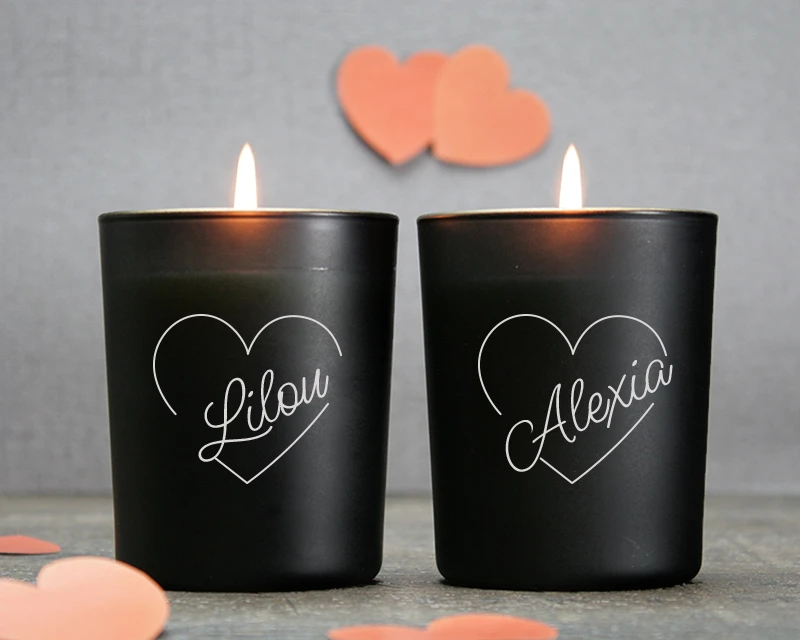 Duo De Bougies Personnalisables Et Parfumées - Coeur 2 Duo De Bougies Personnalisables Et Parfumées - Coeur – Image 2