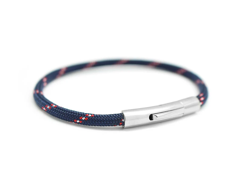 Bracelet Personnalisé Pour Homme - Cordon Rouge Et Bleu 4 Bracelet Personnalisé Pour Homme - Cordon Rouge Et Bleu – Image 4
