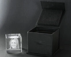 Cube Photo En Verre Gravé